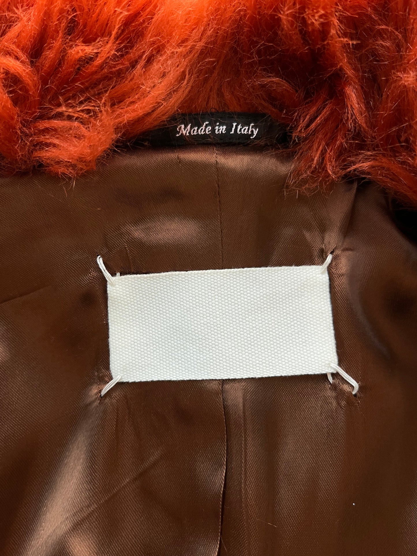 Margiela Blood Orange Faux Fur Bomber Jacket
