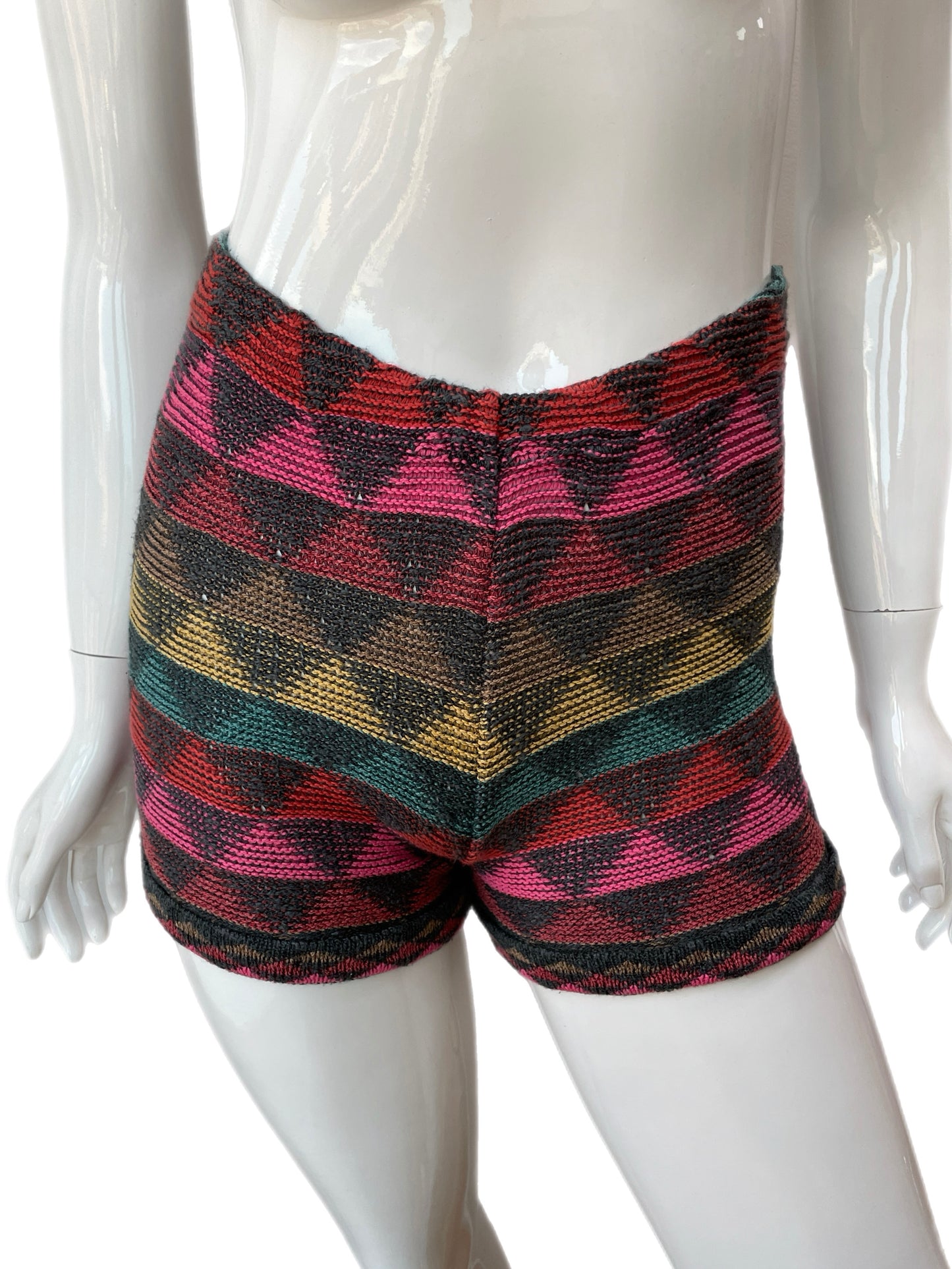 1970s Missoni Handmade Triangle Knit Shorts