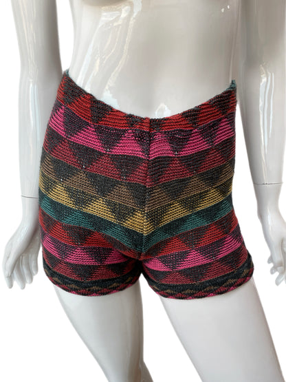 1970s Missoni Handmade Triangle Knit Shorts