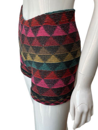 1970s Missoni Handmade Triangle Knit Shorts