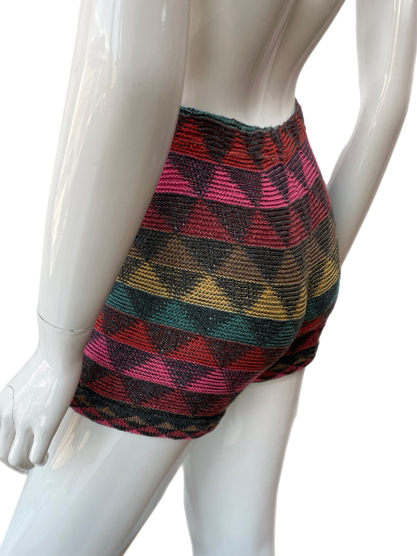 1970s Missoni Handmade Triangle Knit Shorts