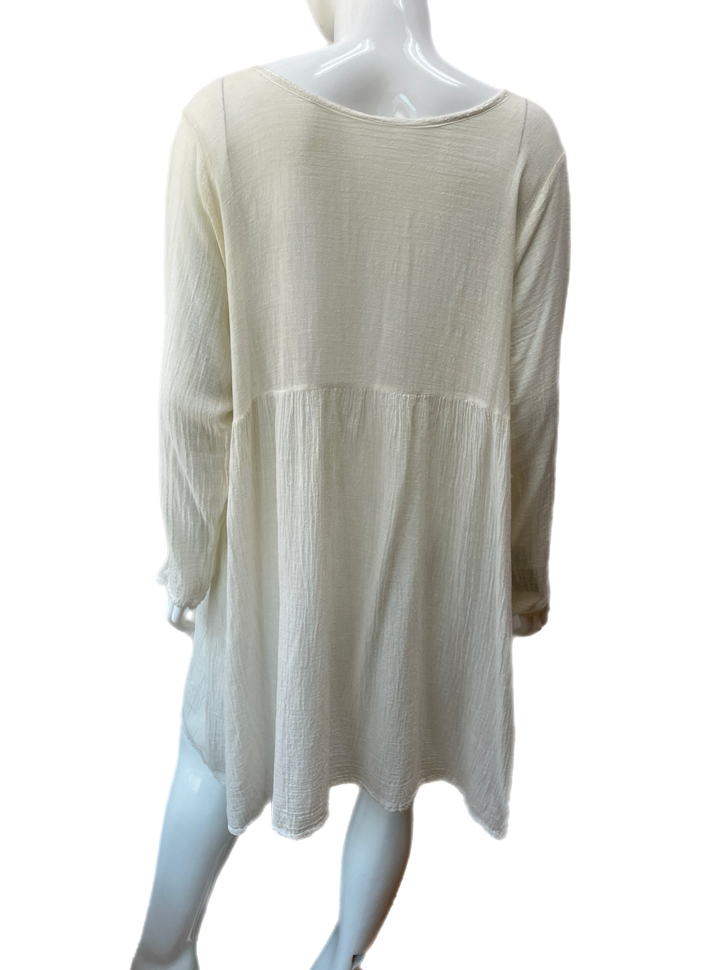 J Morgan Puett White Gauzy Cotton Dress
