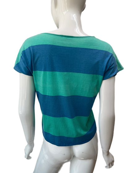 1970s Playa Striped Beach Graphic Shirt