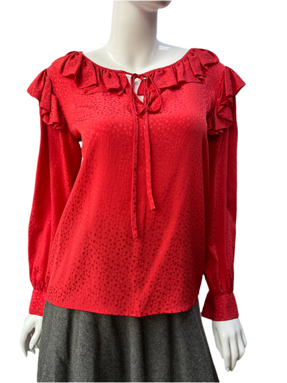 1970’s Saint Laurent Rive Gauche Silk jacquard peasant Blouse