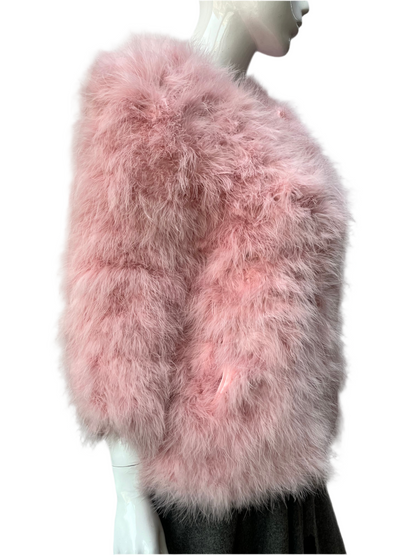 Vintage Blush Pink Maribou Jacket