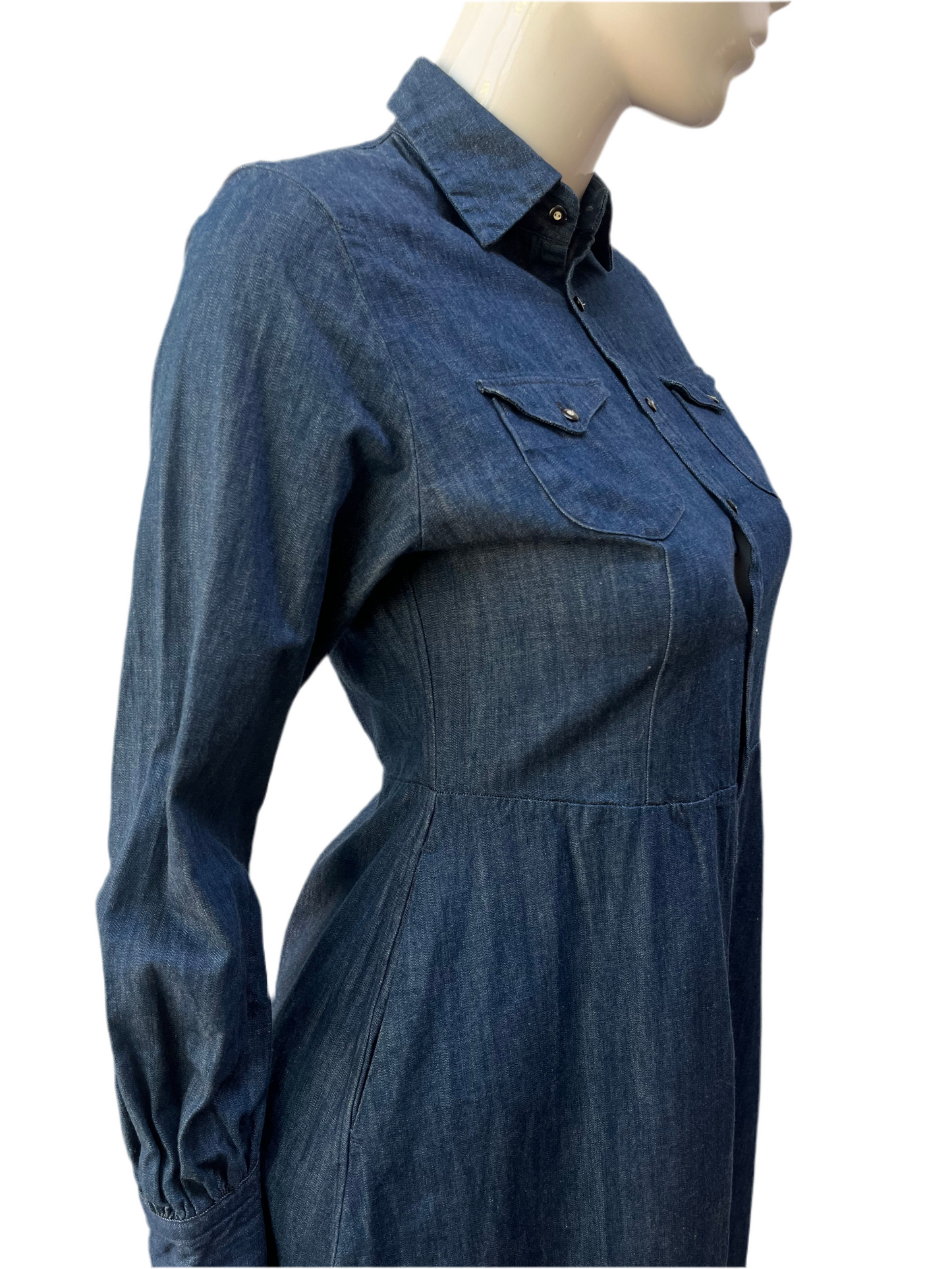 45a Denim Button Down Maxi Dress