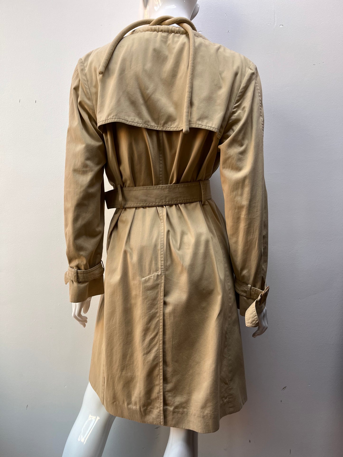 Margiela Drawstring Harness Collar Khaki Trench Coat