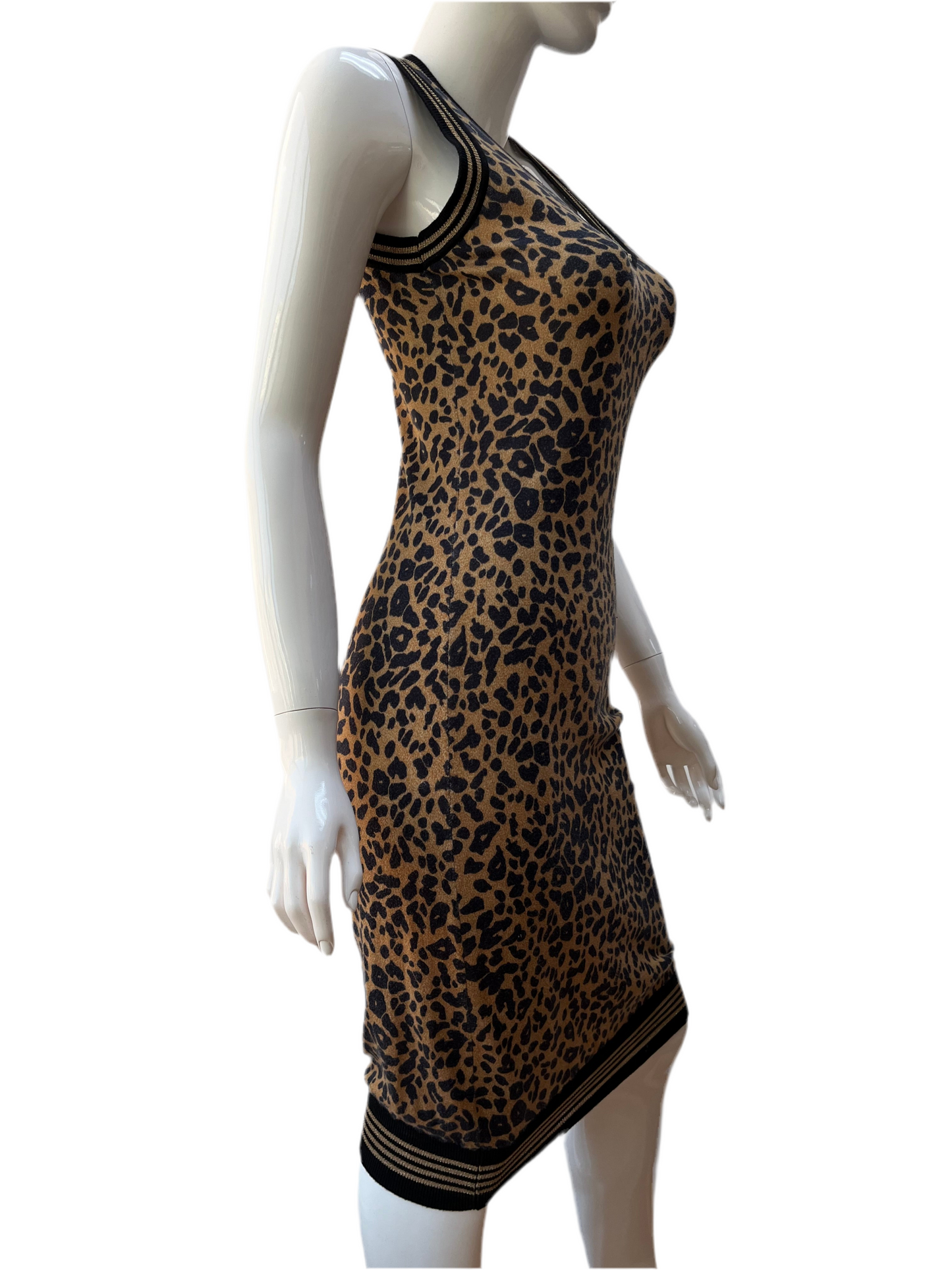 Galliano Leopard Sleeveless Dress