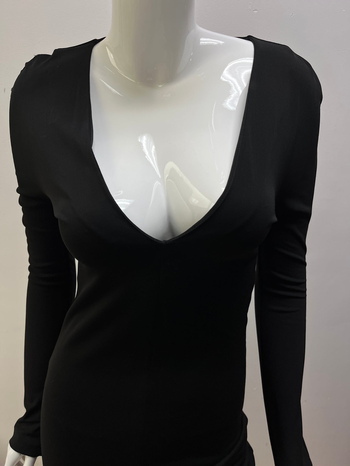 Margiela Long Sleeve V-Neck Tabi Dress