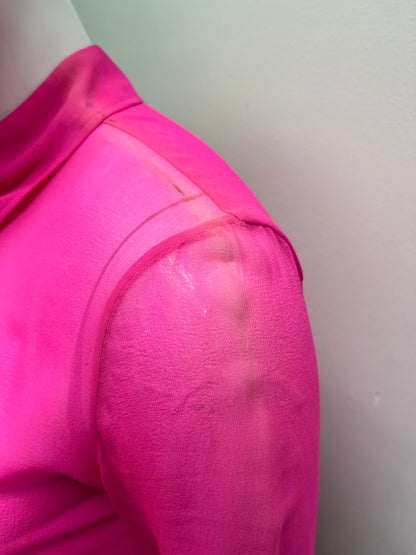 Margiela Hot Pink asymmetrical Close Sheer Long Sleeve (Sold As Is)