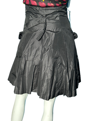 1980’s Omi Norma Kamali Button Front Taffeta Mini Skirt