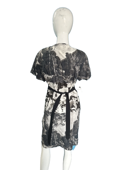 Dries Van Noten Waist Tie Photo Print Dress