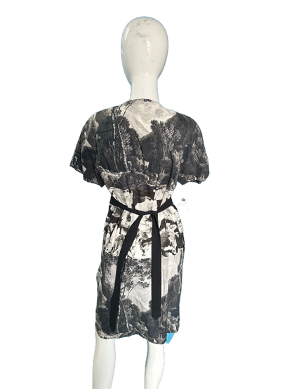 Dries Van Noten Waist Tie Photo Print Dress