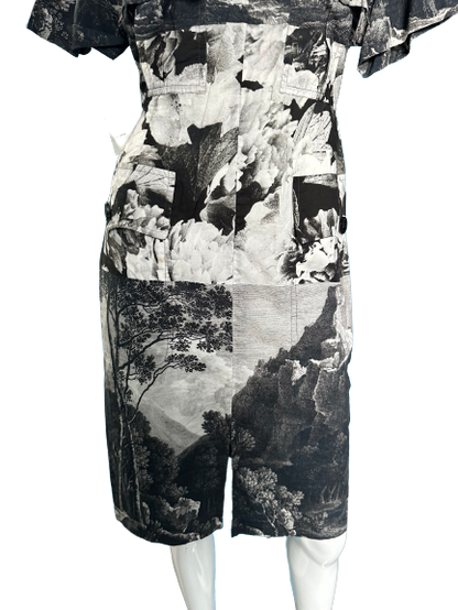 Dries Van Noten Waist Tie Photo Print Dress