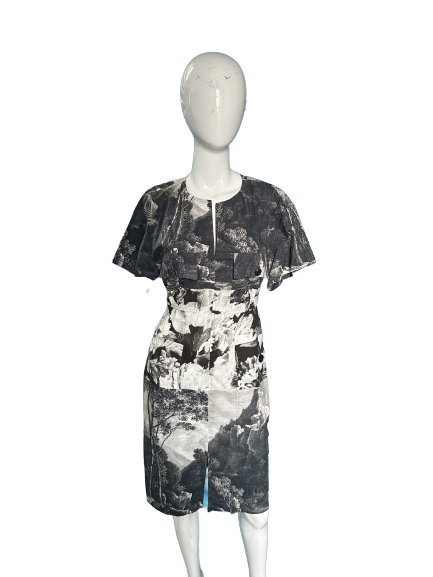 Dries Van Noten Waist Tie Photo Print Dress