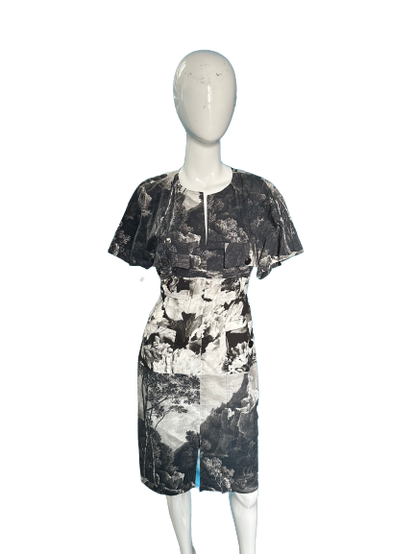 Dries Van Noten Waist Tie Photo Print Dress