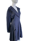 Thierry Mugler 80s navy hooded trench coat