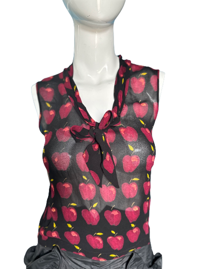 Moschino Apples Mesh Sleeveless Top