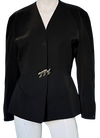 Thierry Mugler 1990’s black couture blazer w TM pins