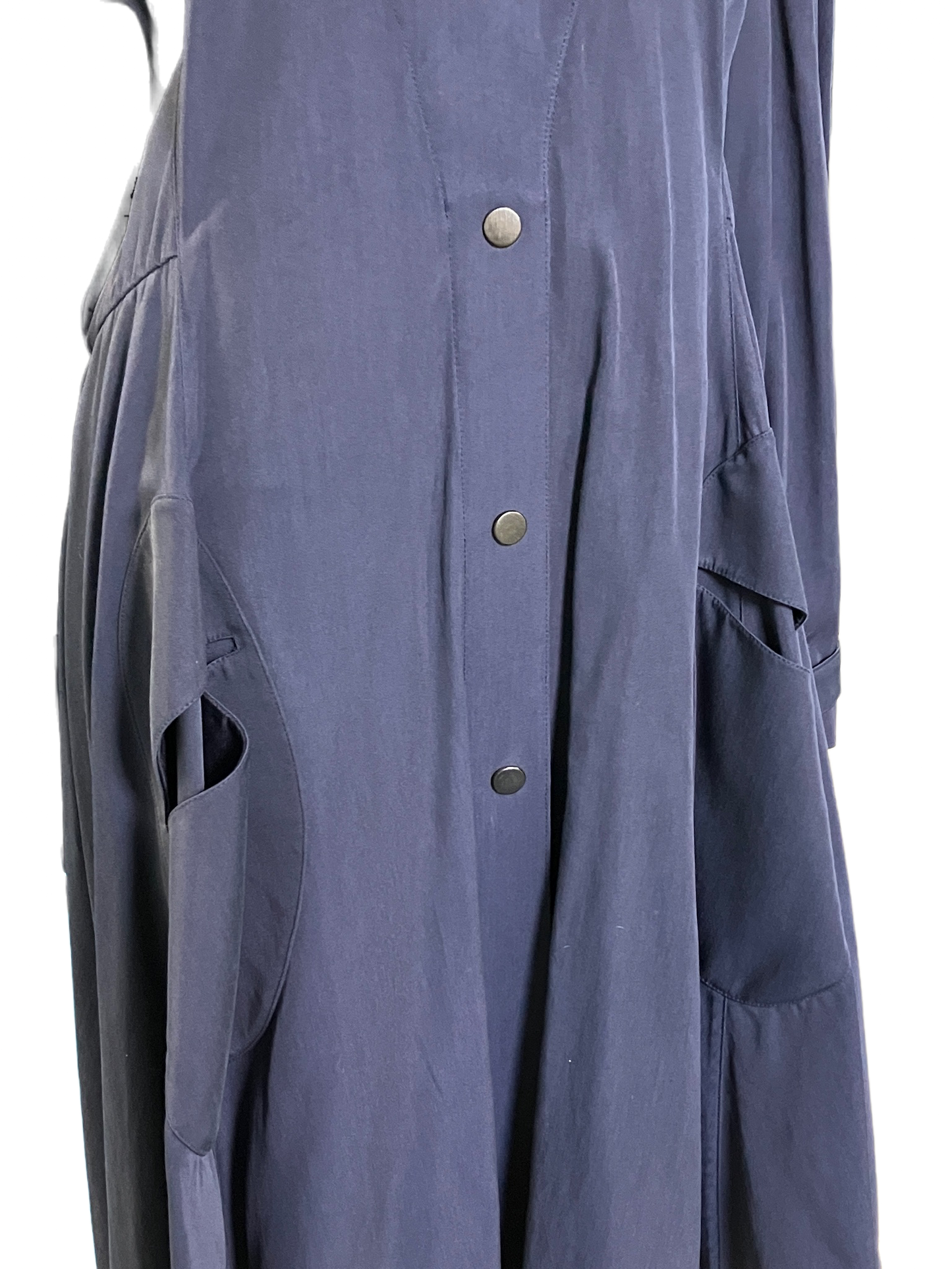 Thierry Mugler 80s navy hooded trench coat