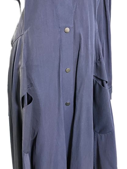 Thierry Mugler 80s navy hooded trench coat