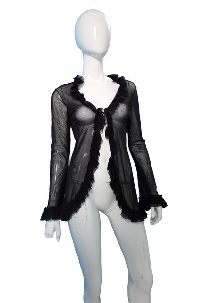 Jean Paul Gaultier black mesh Bolero Top