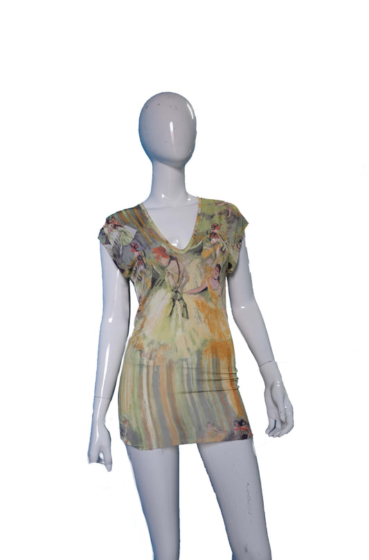 Jean Paul Gaultier SS2004 Degas ballerina print tunic top