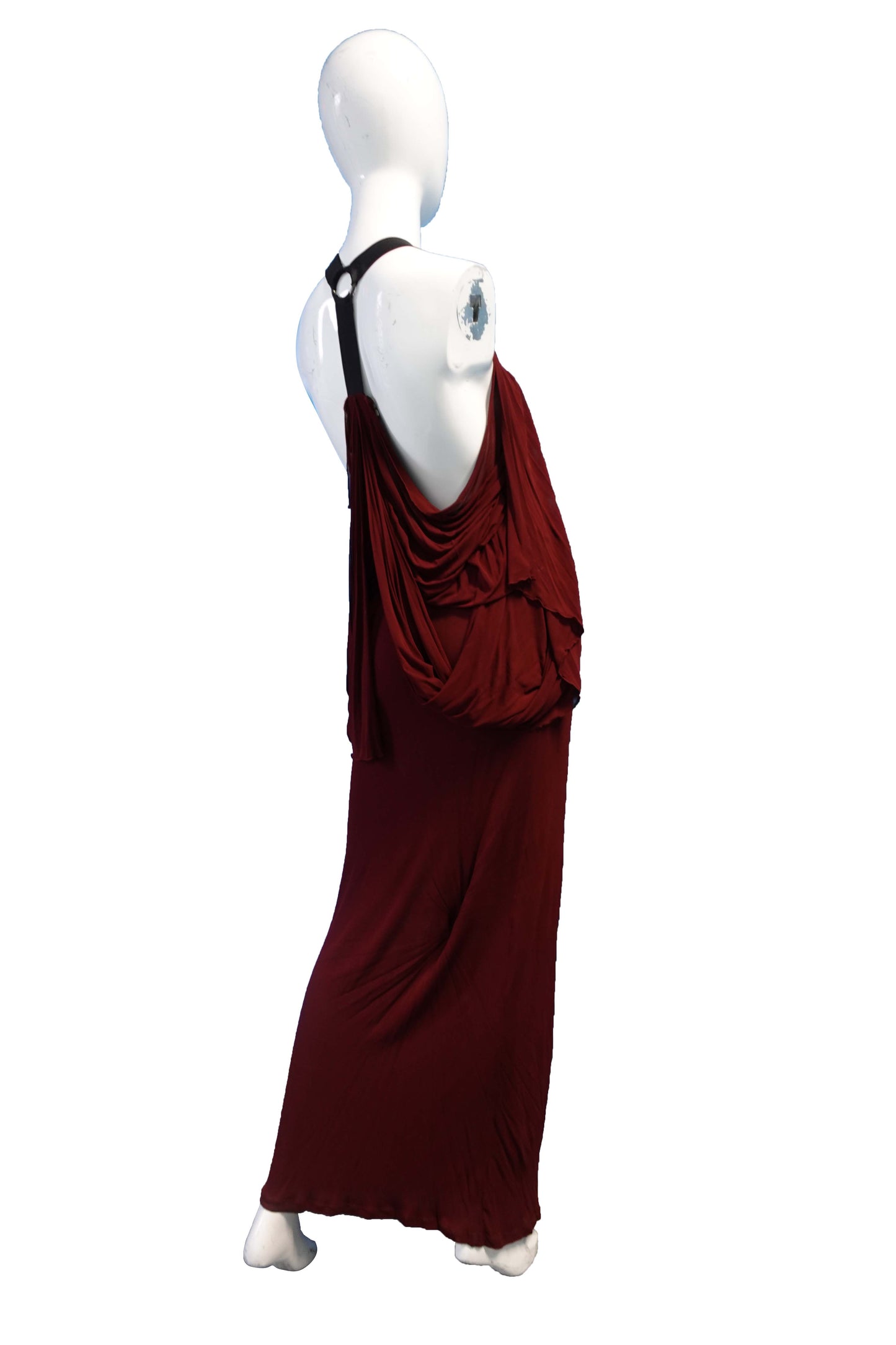 Jean Paul Gaultier 2000s Racerback Cabernet Mesh Gown