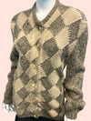 1980’s Gucci Contrast Wool Lattice Knit Cardigan