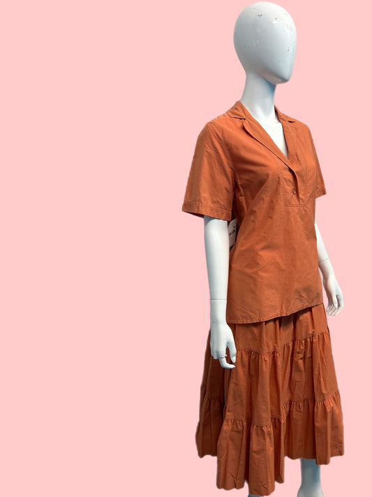 1980’s Guy Laroche Terracotta Peasant Skirt Set