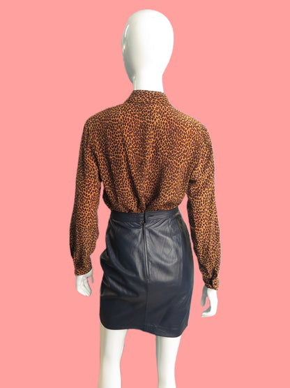 Ungaro Parallel Blueberry Leather Mini Skirt