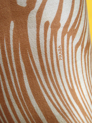 Prada Wavy Paintbrush Print Silk Satin Midi Skirt