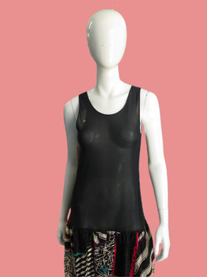 1980’s Sheer Mesh & Silk Combo Drop waist Dress