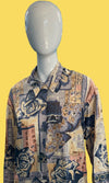 1990’s Ted Lapidus Garden Print Silk Buttondown