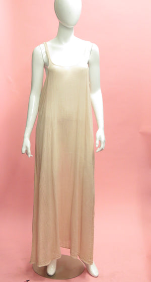 1990’s J. Morgan Puett Pale Pink Soft Gauzy Cotton Slip Dress