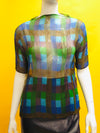 Issey Miyake Gentle Pleated Check Print Blouse