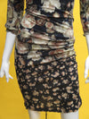 Jean Paul Gaultier Floral Mesh Drawstring Dress