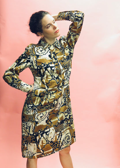 1970’s Lanvin Graphic Flora Tunic Dress