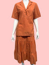 1980’s Guy Laroche Terracotta Peasant Skirt Set