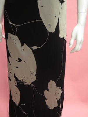1990’s Cattiva Bold Floral Chiffon Column Dress