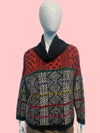 1990’s Kenzo Album Patchwork Knit Cowl Neck Pullover