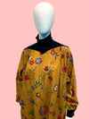 1980’s Emmanuel Ungaro Parallel Floral Wool & Velvet Trapeze Dress