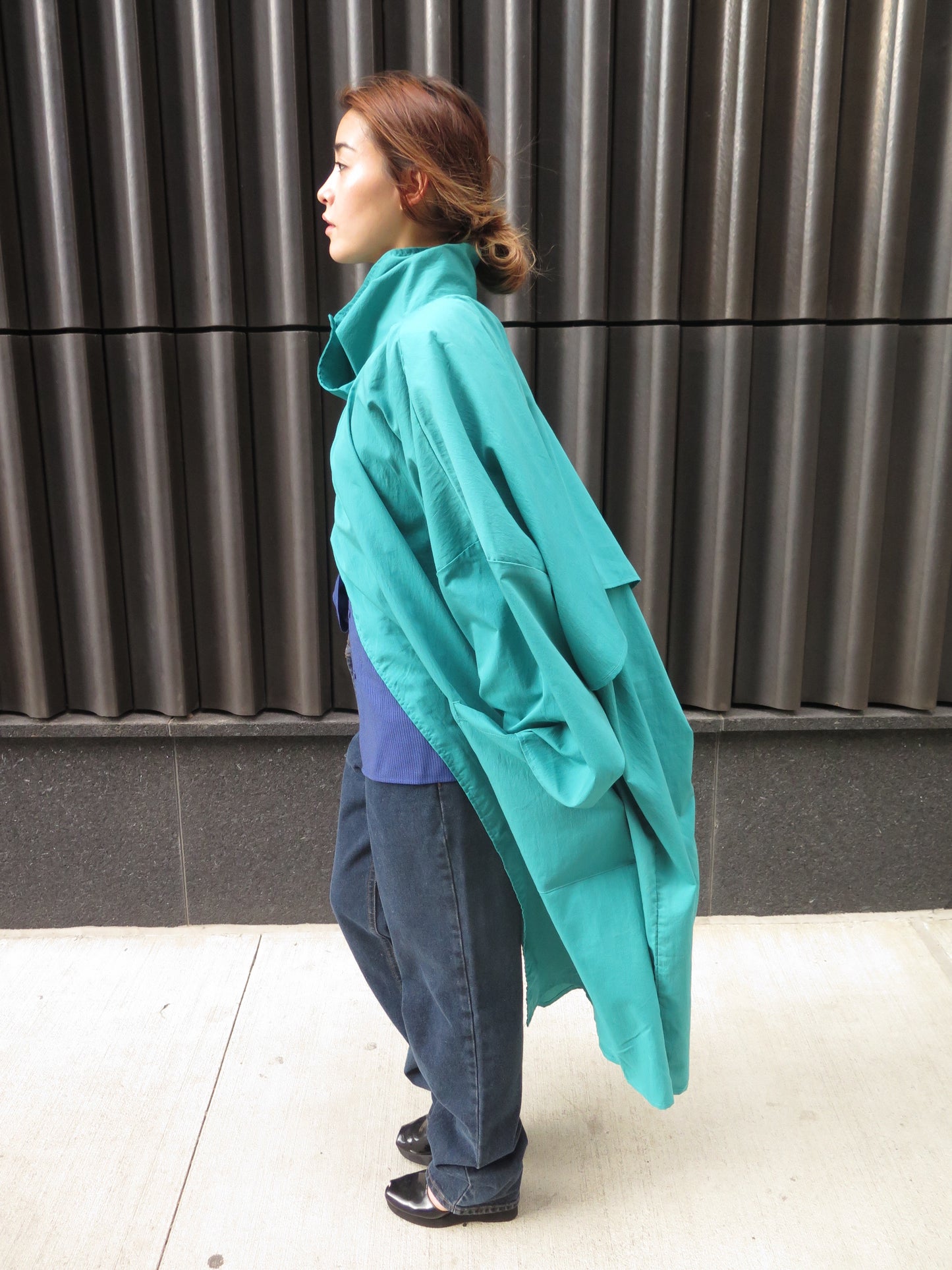 1980’s Avant Garde High Collar Jade Duster