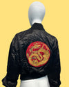 1980’s Omo Norma Kamali Archival Dragon Emblem Satin Bomber Jacket