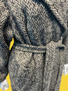 1980’s Ted Lapidus Haute couture Wool Herringbone Wrap Coat