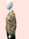1980’s Gucci Contrast Wool Lattice Knit Cardigan
