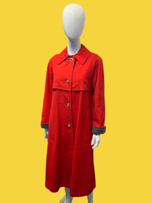 1960’s Bonnie Cashin Fire Engine Wool Lined Toggle Coat