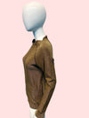 Tricot Comme Des Garçons 2004 Gold Boiled Wool Zip Front Cardigan