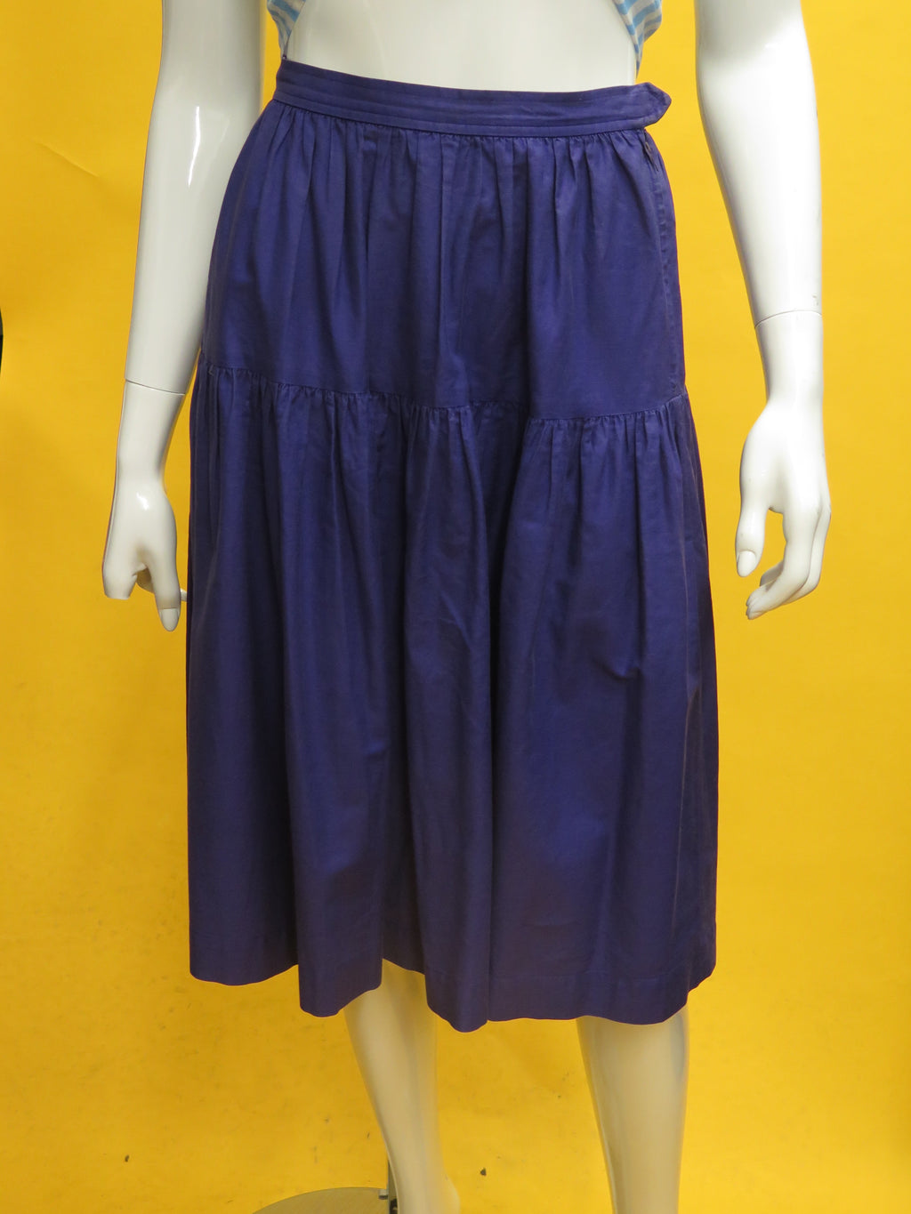 1970’s Yves Saint Laurent Rive Gauche Indigo Cotton Peasant Skirt