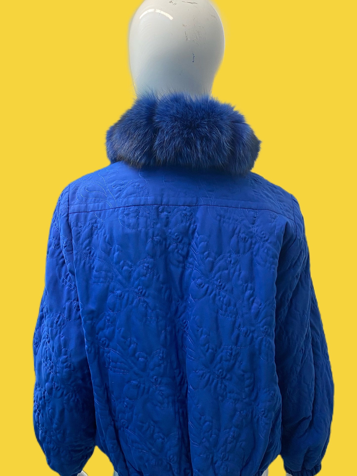 1990’s Gianfranco Ferre Paisley Quilted Fur Lined Collar Bomber Jacket